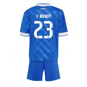 Lacne Dětský Futbalové dres Real Madrid Ferland Mendy #23 2025-26 Krátky Rukáv - Tretina (+ trenírky)